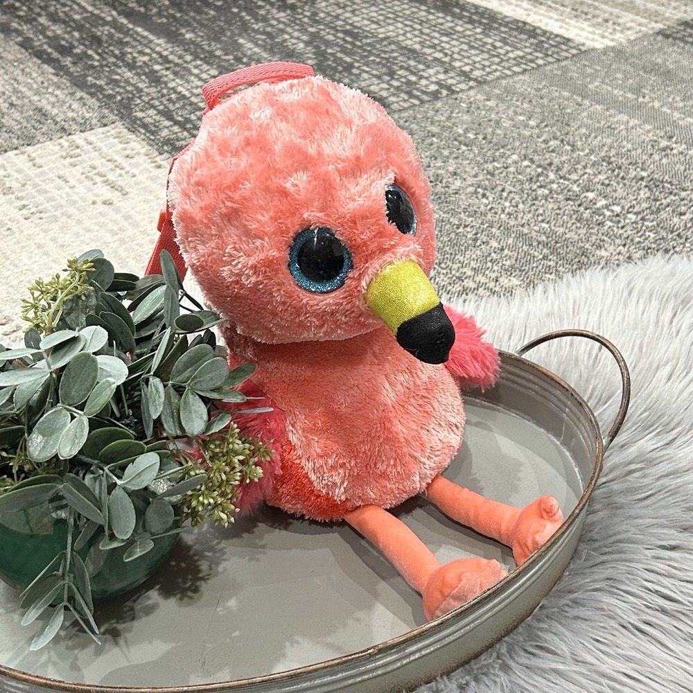 TY Fashion Gilda The Pink Flamingo Plush Backpack, 13"‎ TySilk